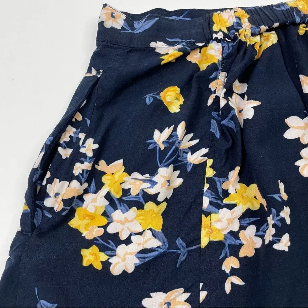 Floral Button Front Mini Skater Skirt